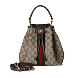 Borsa a secchiello Gucci Ophidia piccola 841313 Caffè scuro