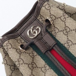 Riproduzione Fedele Borsa a secchiello Gucci Ophidia piccola 841313 Caffè scuro imitazioni
