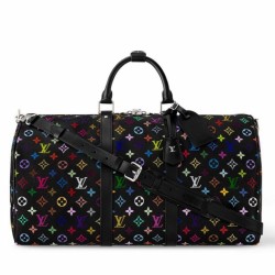 Riproduzione Fedele Borsa Louis Vuitton Louis Vuitton x TM Keepall Bandouliere 50 in tela Monogram multicolore M13745 imitazioni