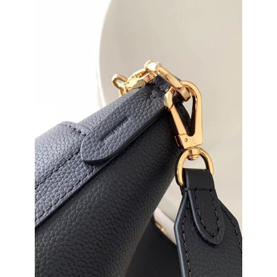 Qualità Specchio Replica Borsa Louis Vuitton Lock and Walk in pelle martellata nera M24006 Riproduzione Fedele Borsa Louis Vuitton Lock and Walk in pelle martellata nera M24006 imitazioni