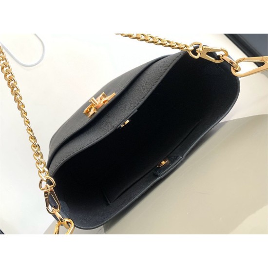 Qualità Specchio Replica Borsa Louis Vuitton Lock and Walk in pelle martellata nera M24006 Riproduzione Fedele Borsa Louis Vuitton Lock and Walk in pelle martellata nera M24006 imitazioni