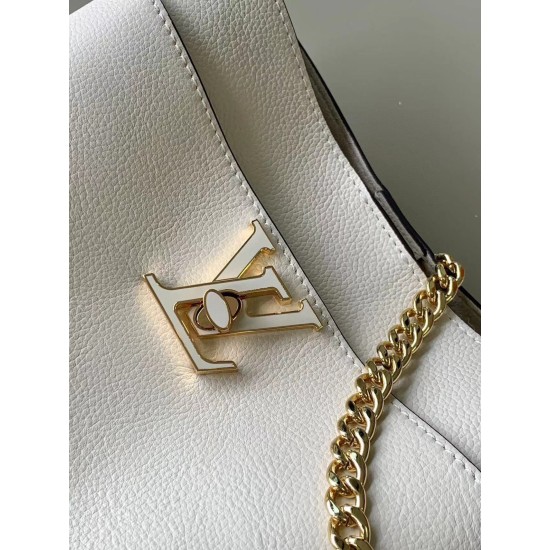 Qualità Specchio Replica Borsa Louis Vuitton Lock and Walk in pelle martellata marrone M24165 Riproduzione Fedele Borsa Louis Vuitton Lock and Walk in pelle martellata marrone M24165 imitazioni