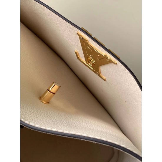 Qualità Specchio Replica Borsa Louis Vuitton Lock and Walk in pelle martellata marrone M24165 Riproduzione Fedele Borsa Louis Vuitton Lock and Walk in pelle martellata marrone M24165 imitazioni