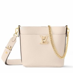 Riproduzione Fedele Imitazioni borse griffate Louis Vuitton Lock and Walk in pelle martellata bianca M24638 imitazioni