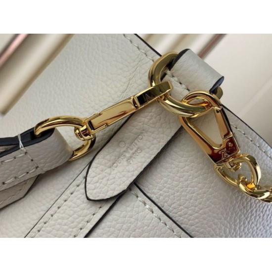 Qualità Specchio Replica Imitazioni borse griffate Louis Vuitton Lock and Walk in pelle martellata bianca M24638 Riproduzione Fedele Imitazioni borse griffate Louis Vuitton Lock and Walk in pelle martellata bianca M24638 imitazioni