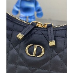 Mini borsa Christian Dior Miss Caro Diorling con catena, nera