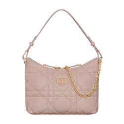 Mini borsa Christian Dior Miss Caro Diorling con catena, rosa