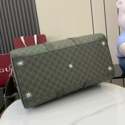Replica Borsa da viaggio media Gucci GG Monogram 792074 Verde Imitazioni Replica qualità specchio Borsa da viaggio media Gucci GG Monogram 792074 Verde