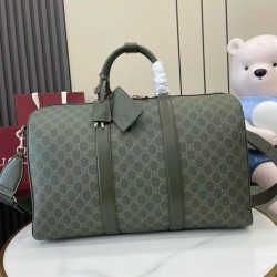 Replica qualità specchio Borsa da viaggio media Gucci GG Monogram 792074 Verde