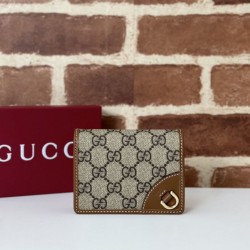 Replica qualità specchio Alta gamma replica Portafoglio piccolo Gucci GG Emblem 820692 Marrone