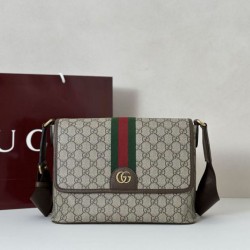 Replica qualità specchio Borsa a tracolla Gucci Ophidia media 834467 Marrone