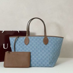 Replica qualità specchio Borsa tote grande Gucci Totissima 837190 Blu