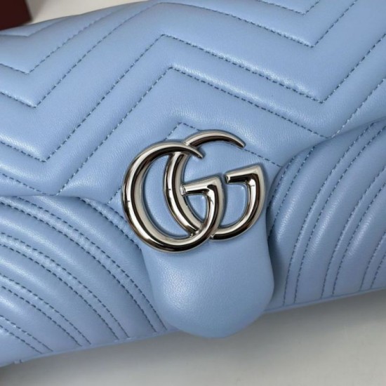 Replica Borsa 1:1 a spalla media Gucci GG Marmont 837267 Blu Imitazioni Replica qualità specchio Borsa 1:1 a spalla media Gucci GG Marmont 837267 Blu