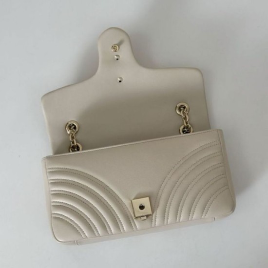 Replica Borse Alta Qualità a spalla media Gucci GG Marmont 837267 Beige Imitazioni Replica qualità specchio Borse Alta Qualità a spalla media Gucci GG Marmont 837267 Beige
