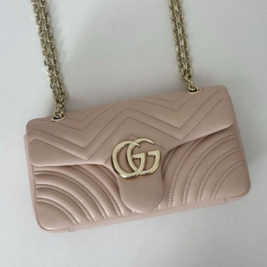 Replica Borsa a spalla media Gucci GG Marmont 837267 Rosa Imitazioni Replica qualità specchio Borsa a spalla media Gucci GG Marmont 837267 Rosa