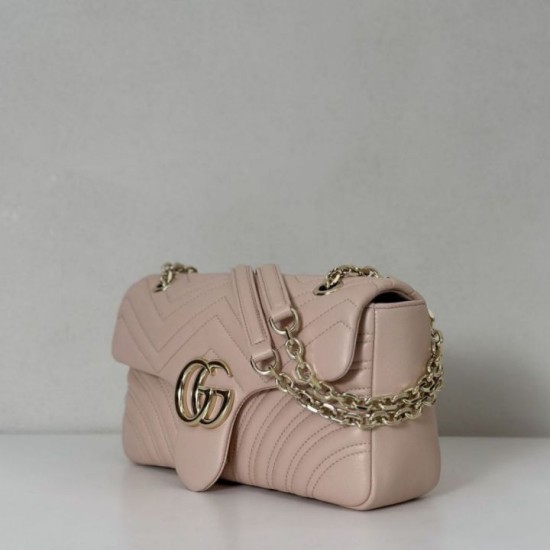 Replica Borsa a spalla media Gucci GG Marmont 837267 Rosa Imitazioni Replica qualità specchio Borsa a spalla media Gucci GG Marmont 837267 Rosa
