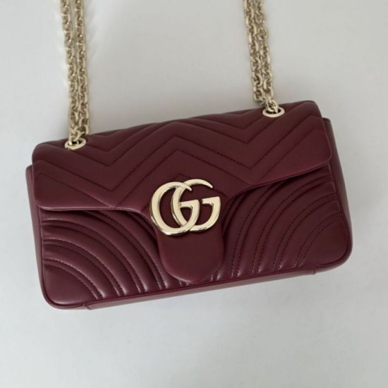 Replica Borsa a spalla media Gucci GG Marmont 837267 Rosso Imitazioni Replica qualità specchio Borsa a spalla media Gucci GG Marmont 837267 Rosso