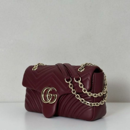 Replica Borsa a spalla media Gucci GG Marmont 837267 Rosso Imitazioni Replica qualità specchio Borsa a spalla media Gucci GG Marmont 837267 Rosso