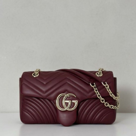Replica Borsa a spalla media Gucci GG Marmont 837267 Rosso Imitazioni Replica qualità specchio Borsa a spalla media Gucci GG Marmont 837267 Rosso