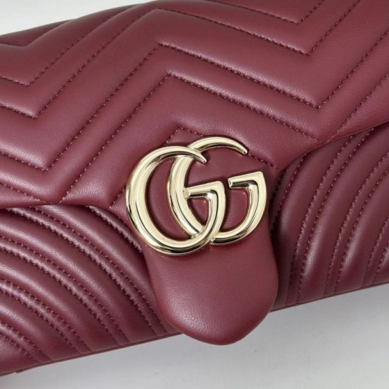 Replica Borsa a spalla media Gucci GG Marmont 837267 Rosso Imitazioni Replica qualità specchio Borsa a spalla media Gucci GG Marmont 837267 Rosso