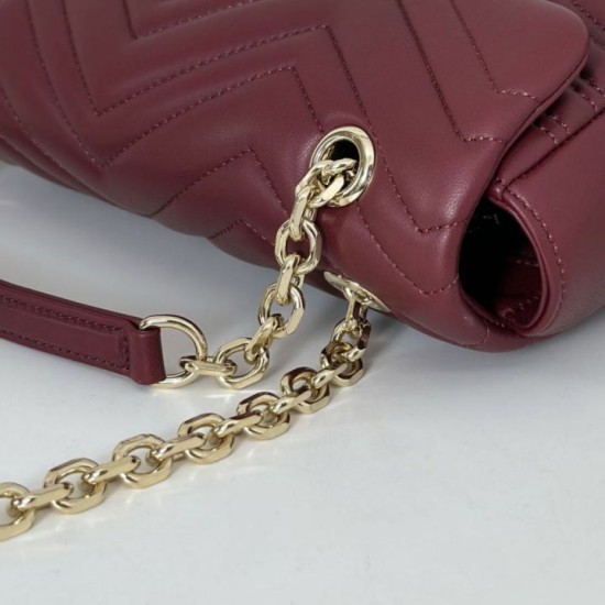 Replica Borsa a spalla media Gucci GG Marmont 837267 Rosso Imitazioni Replica qualità specchio Borsa a spalla media Gucci GG Marmont 837267 Rosso