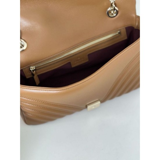 Replica Borsa a spalla media Gucci GG Marmont 837267 Marrone Imitazioni Replica qualità specchio Borsa a spalla media Gucci GG Marmont 837267 Marrone