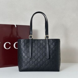 Replica Borsa tote media Gucci GG Emblem 847456 Nera Imitazioni Replica qualità specchio Borsa tote media Gucci GG Emblem 847456 Nera