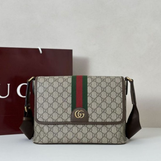 Borsa a tracolla Gucci Ophidia media 834467 Marrone
