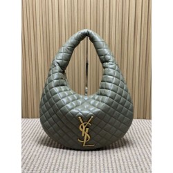 Borsa hobo Icare YSL Saint Laurent in nappa grigio/verde