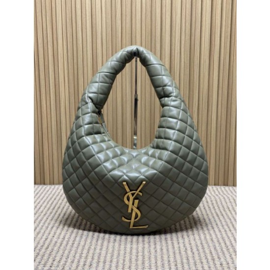 Borsa hobo Icare YSL Saint Laurent in nappa grigio/verde