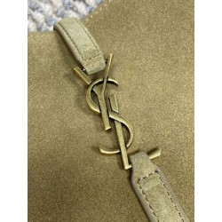 Borsa hobo mini morbida YSL Saint Laurent Le 5 À 7 in pelle scamosciata gialla