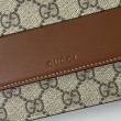 Qualità superiore replica Dettagli perfetti Emblema Gucci GG Portafoglio con catena 838151 Marrone