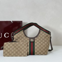 Replica qualità specchio Borse  Alta Qualità tote piccola Gucci Giglio 860845 Marrone