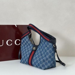 Replica Gucci Borse Imitazioni tote piccola Giglio 860845 Blu Imitazioni Replica qualità specchio Gucci Borse Imitazioni tote piccola Giglio 860845 Blu
