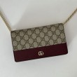 Qualità superiore replica imitazione Portafoglio Gucci GG Marmont con catena 497985 Rosso
