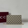 Qualità superiore replica imitazione Portafoglio Gucci GG Marmont con catena 497985 Rosso