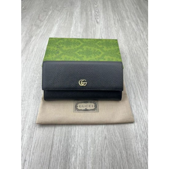 Portafoglio continentale Gucci GG Marmont bicolore 456116 Nero