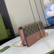 Portafoglio Gucci GG Marmont con catena 497985 Rosa
