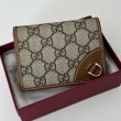 Alta gamma replica Portafoglio piccolo Gucci GG Emblem 820692 Marrone