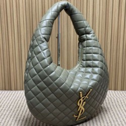 Replica Borsa hobo Icare YSL Saint Laurent in nappa grigio/verde Imitazioni Replica qualità specchio Borsa hobo Icare YSL Saint Laurent in nappa grigio/verde