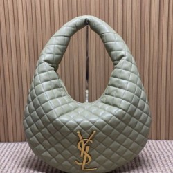 Replica qualità specchio Borsa hobo Icare YSL Saint Laurent in nappa verde