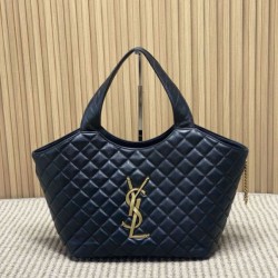 Replica qualità specchio Borsa  1:1 tote media Icare classico YSL Saint Laurent nera