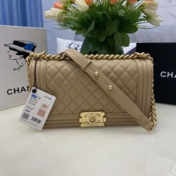 Replica Borse Alta Qualità Chanel Boy Flap Classic A67086 Pelle di vitello granata hardware oro/argento albicocca Imitazioni Replica qualità specchio Borse Alta Qualità Chanel Boy Flap Classic A67086 Pelle di vitello granata hardware oro/argento albicocca