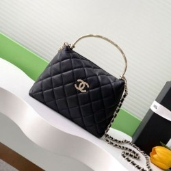 Replica qualità specchio Borsa  1:1 Chanel 25S Edizione Limitata Vanity Case con Manico Superiore AP4591 Nero