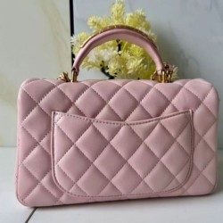 Replica Borsa Chanel 25SS Mini Flap Vintage con Manico Superiore AS2431 Rosa Imitazioni Replica qualità specchio Borsa Chanel 25SS Mini Flap Vintage con Manico Superiore AS2431 Rosa