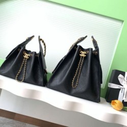 Replica qualità specchio Borse  a secchiello Chanel 25C grande/piccola in pelle di vitello granata AS5311 AS5293 Nero