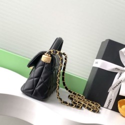 Replica Borsa Chanel 25P Mini con patta e manico superiore AS5354 Nero Imitazioni Replica qualità specchio Borsa Chanel 25P Mini con patta e manico superiore AS5354 Nero