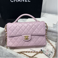 Replica qualità specchio Borsa  1:1 Chanel 25P con patta e manico superiore AS5356 Rosa