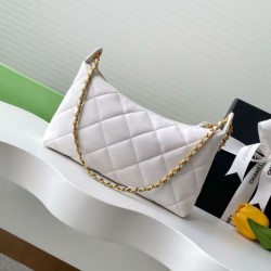 Replica qualità specchio Qualità superiore replica hobo Chanel 25S AS5528 Oro Bianco Metallizzato