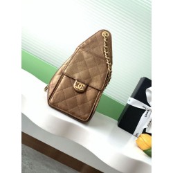 Borsa a secchiello Chanel 25C grande/piccola in pelle di vitello granata AS5311 AS5293 Oro scuro